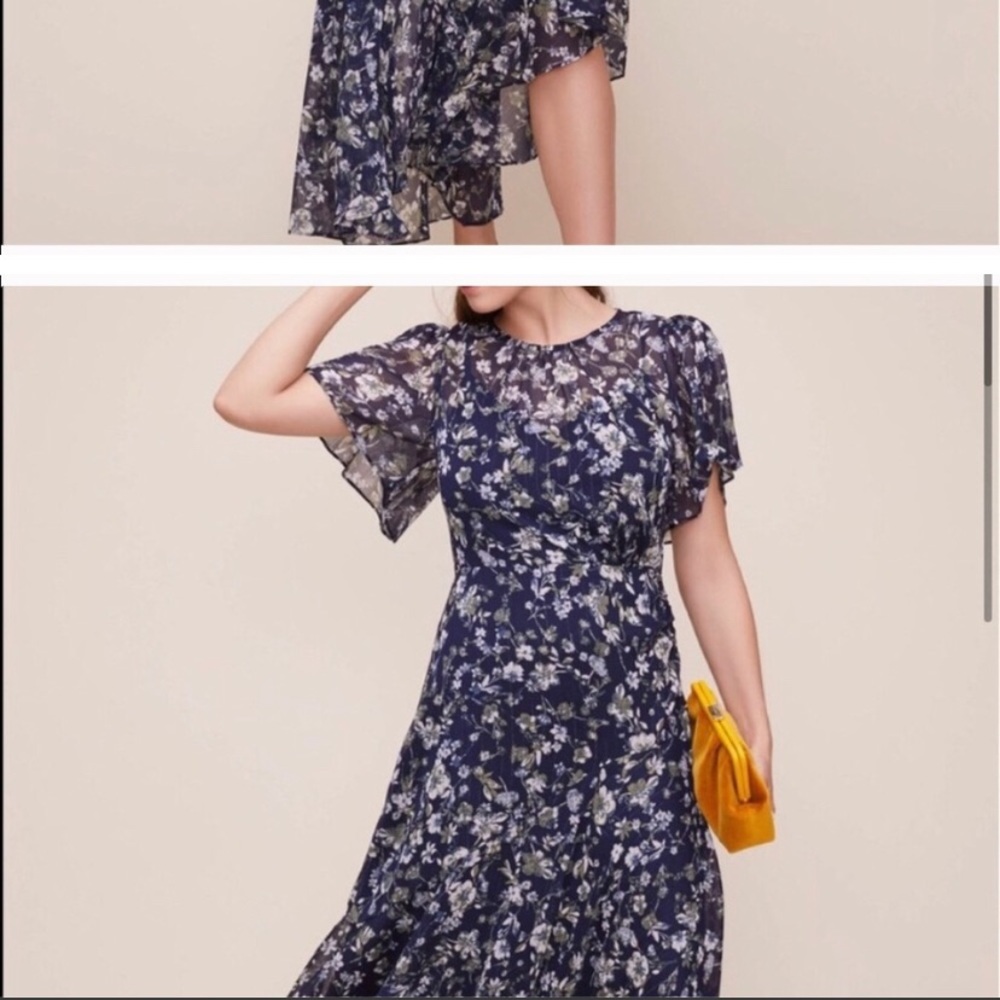 ASTR the label floral flutter sleeve maxi dress XS